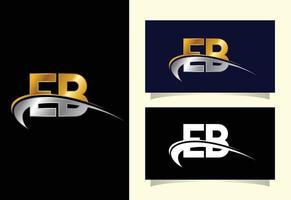lettre initiale vecteur de conception de logo eb. symbole de l'alphabet graphique pour l'identité de l'entreprise