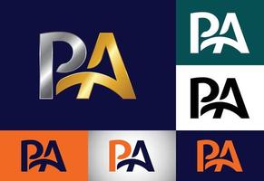 création initiale du logo de la lettre monogramme pa. symbole de l'alphabet graphique pour l'identité de l'entreprise vecteur