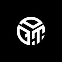 création de logo de lettre pqt sur fond noir. concept de logo de lettre initiales créatives pqt. conception de lettre pqt. vecteur