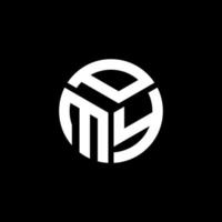 création de logo de lettre pmy sur fond noir. concept de logo de lettre initiales créatives pmy. conception de lettre pmy. vecteur