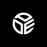 création de logo de lettre poe sur fond noir. concept de logo de lettre initiales créatives poe. conception de lettre poe. vecteur