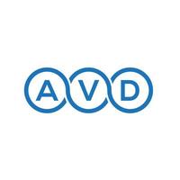 création de logo de lettre avd sur fond blanc. concept de logo de lettre initiales créatives avd. conception de lettre avd. vecteur