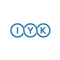 création de logo de lettre iyk sur fond blanc. concept de logo de lettre initiales créatives iyk. conception de lettre iyk. vecteur