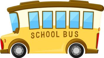 Autobus scolaire mignon simple sur fond blanc vecteur