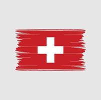 coups de pinceau du drapeau suisse. drapeau national vecteur