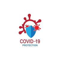 illustration vectorielle du logo de protection covid-19 vecteur