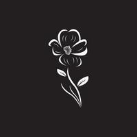 icône et symbole de fleur sur fond noir vecteur