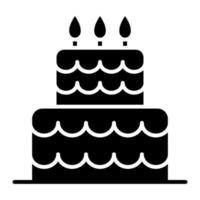 icône de glyphe de gâteau vecteur