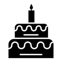 icône de glyphe d'anniversaire vecteur