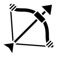 icône de glyphe de tir à l'arc vecteur