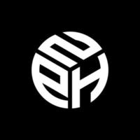 création de logo de lettre nph sur fond noir. concept de logo de lettre initiales créatives nph. conception de lettre nph. vecteur