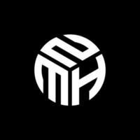 création de logo de lettre nmh sur fond noir. concept de logo de lettre initiales créatives nmh. conception de lettre nmh. vecteur