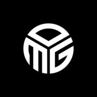 création de logo de lettre omg sur fond noir. concept de logo de lettre initiales créatives omg. conception de lettre omg. vecteur