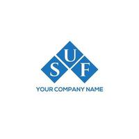 création de logo de lettre suf sur fond blanc. concept de logo de lettre initiales créatives suf. conception de lettre suf. vecteur