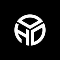 création de logo de lettre oho sur fond noir. concept de logo de lettre initiales créatives oho. conception de lettre oho. vecteur