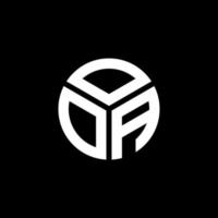 création de logo de lettre ooa sur fond noir. concept de logo de lettre initiales créatives ooa. conception de lettre ooa. vecteur