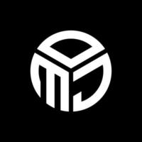 création de logo de lettre omj sur fond noir. concept de logo de lettre initiales créatives omj. conception de lettre omj. vecteur