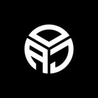 création de logo de lettre oaj sur fond noir. concept de logo de lettre initiales créatives oaj. conception de lettre oaj. vecteur