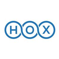 création de logo de lettre hox sur fond blanc. concept de logo de lettre initiales créatives hox. conception de lettre hox. vecteur