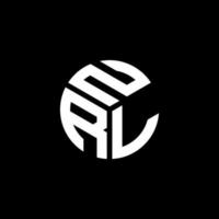 création de logo de lettre nrl sur fond noir. concept de logo de lettre initiales créatives nrl. conception de lettre nrl. vecteur