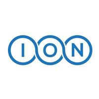 création de logo de lettre d'ion sur fond blanc. concept de logo de lettre d'initiales créatives d'ion. conception de lettre ionique. vecteur