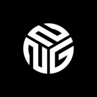 création de logo de lettre nng sur fond noir. concept de logo de lettre initiales créatives nng. conception de lettre nng. vecteur