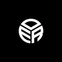 création de logo de lettre oer sur fond noir. concept de logo de lettre initiales créatives oer. conception de lettre oer. vecteur