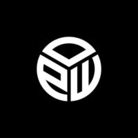 création de logo de lettre opw sur fond noir. concept de logo de lettre initiales créatives opw. conception de lettre opw. vecteur