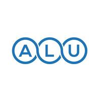 création de logo de lettre alu sur fond blanc. concept de logo de lettre initiales créatives alu. conception de lettre alu. vecteur