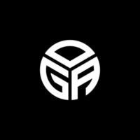 création de logo de lettre oga sur fond noir. concept de logo de lettre initiales créatives oga. conception de lettre oga. vecteur
