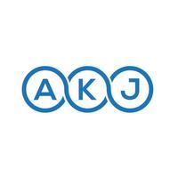 création de logo de lettre akj sur fond blanc. concept de logo de lettre initiales créatives akj. conception de lettre akj. vecteur