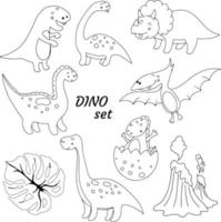 vecteur de dinosaures en style cartoon