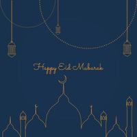 joyeux eid mubarak fond de carte de voeux vecteur