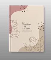 couverture de livre de printemps design botanique minimalis vecteur