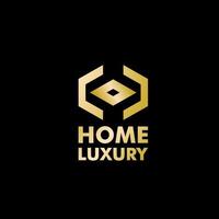 logo de luxe hohome avec icône dorée, luxe vectorme vecteur