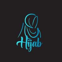 le hijab est une icône de logo d'écharpe moyenne, un vecteur avec une écharpe pour l'illustration de la beauté