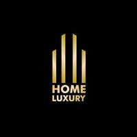 logo de luxe hohome avec icône dorée, luxe vectorme vecteur