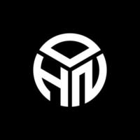 création de logo de lettre ohn sur fond noir. concept de logo de lettre initiales créatives ohn. conception de lettre ohn. vecteur