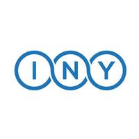 création de logo de lettre iny sur fond blanc. concept de logo de lettre initiales créatives iny. dans la conception de la lettre. vecteur
