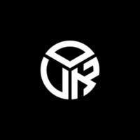 création de logo de lettre ouk sur fond noir. concept de logo de lettre initiales créatives ouk. conception de lettre ouk. vecteur