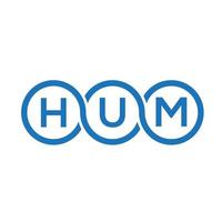 création de logo de lettre hum sur fond blanc. hum concept de logo de lettre initiales créatives. conception de lettre hum. vecteur
