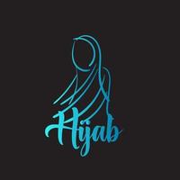 le hijab est une icône de logo d'écharpe moyenne, un vecteur avec une écharpe pour l'illustration de la beauté