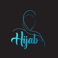 le hijab est une icône de logo d'écharpe moyenne, un vecteur avec une écharpe pour l'illustration de la beauté
