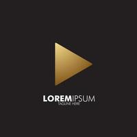 icône du logo de jeu doré pour la société de musique et de lecteur multimédia, image vectorielle vecteur