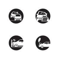 illustration de modèle de vecteur d'icône d'accident de voiture