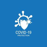 illustration vectorielle du logo de protection covid-19 vecteur