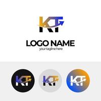 logo lettre k et t, création de logo kt pour les entreprises, flèche, mise à l'échelle, augmentation des affaires, création de logo d'entreprise vecteur