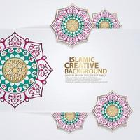événements de mariage traditionnels islamiques et autres utilisateurs avec des détails colorés ornementaux islamiques réalistes de mosaïque vecteur