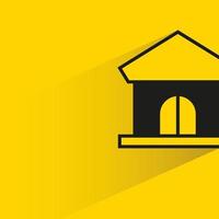 maison avec ombre sur fond jaune vecteur