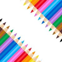 crayons de couleur vecteur disposés soigneusement sur fond blanc